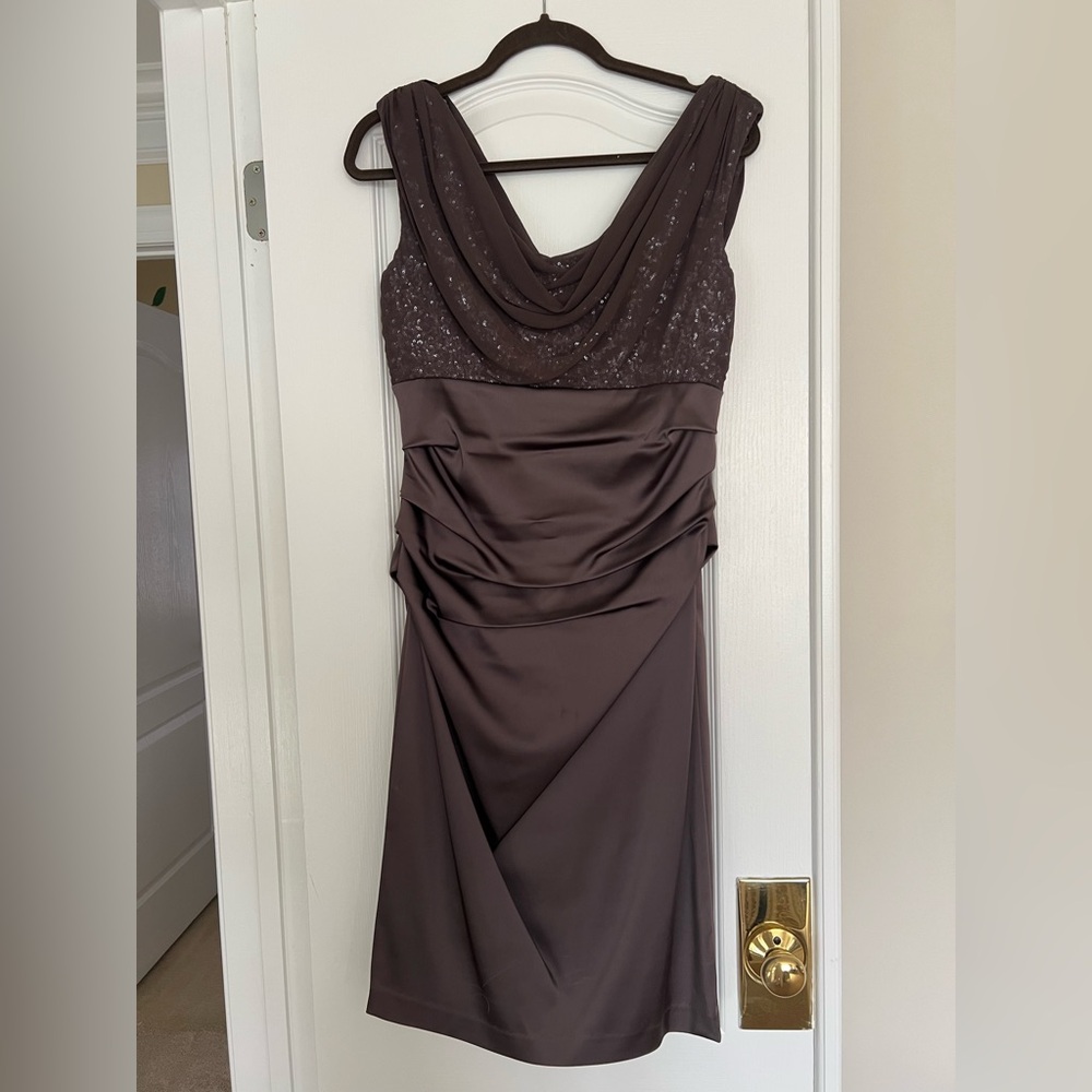 Suzi Chin for Maggy Boutique Chocolate Midi Dress